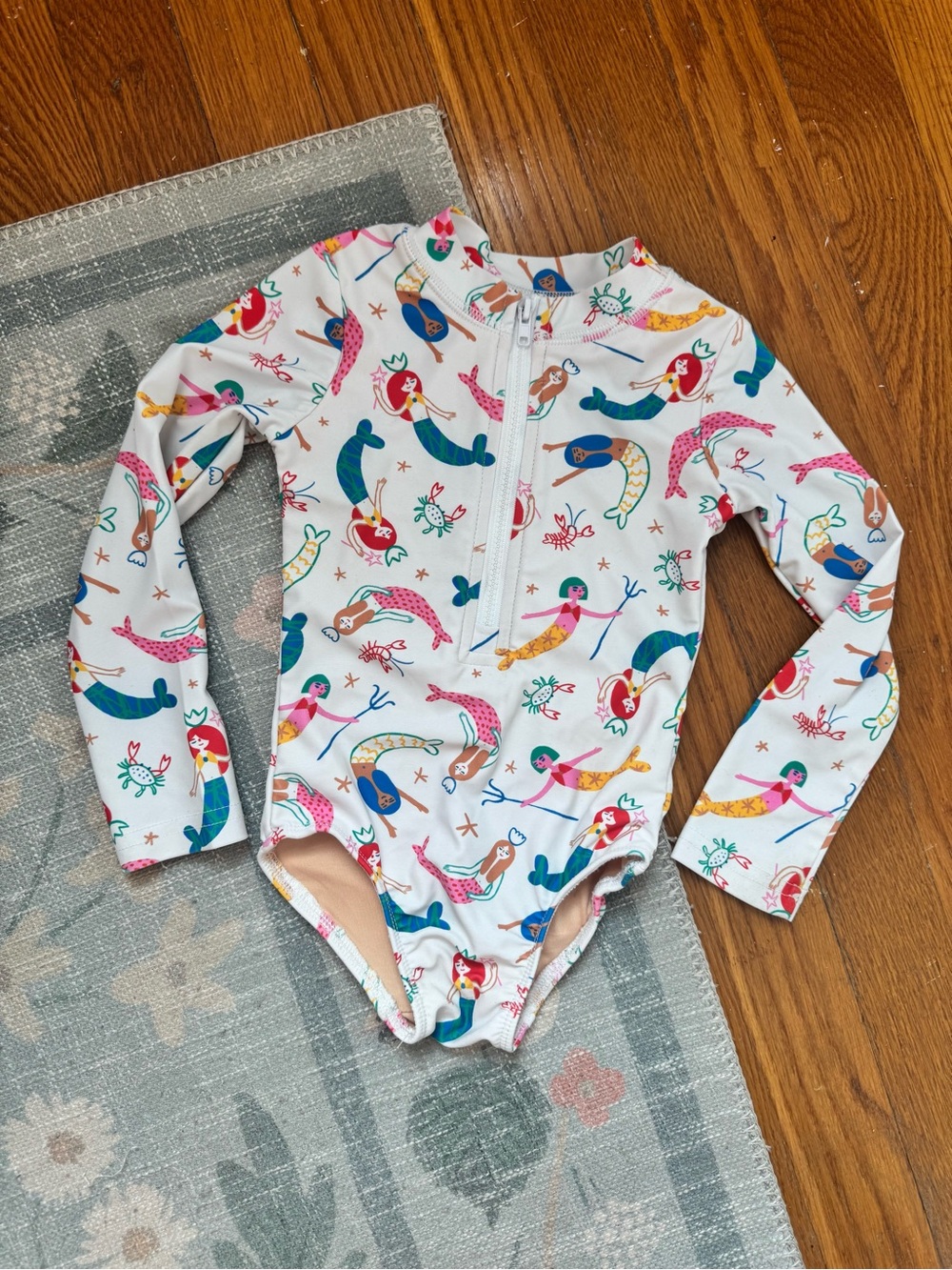 Ollie Jay Mermaid Rashguard Bathing Suit, 2T